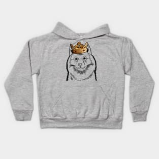 Finnish Spitz Dog King Queen Wearing Crown Kids Hoodie